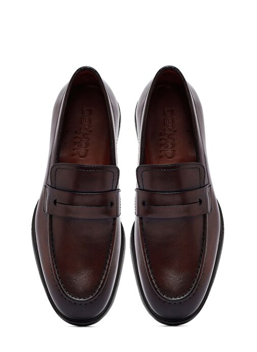 Erkek Kahverengi Deri Loafer 25SFD724118 - Görsel 8