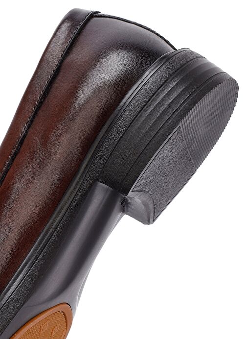 Erkek Kahverengi Deri Loafer 25SFD724118 - Görsel 9