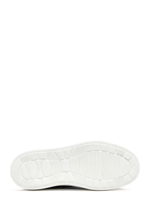 Erkek Siyah Bağcıklı Kalın Tabanlı Deri Sneaker 25SFD724218 - Görsel 5