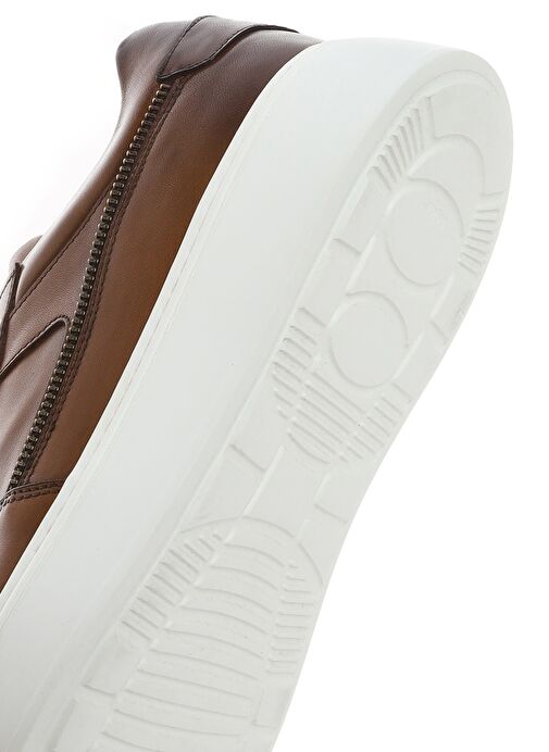 Erkek Taba Bağcıklı Kalın Tabanlı Deri Sneaker 25SFD724218 - Görsel 9