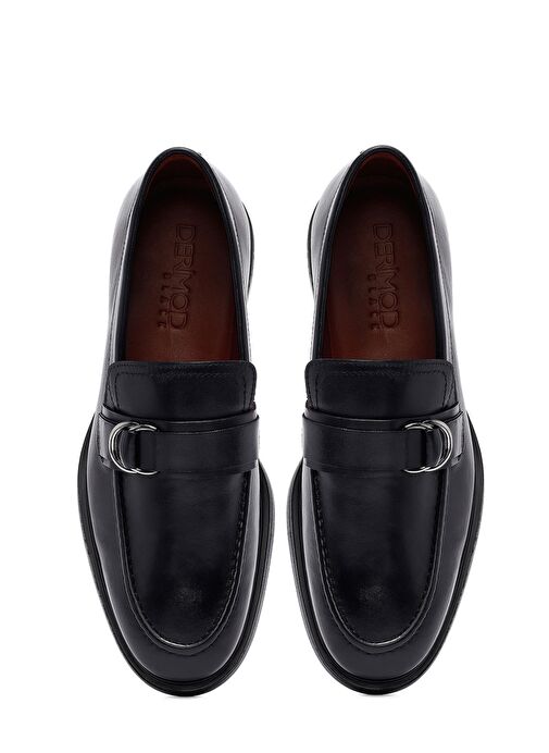 Erkek Siyah Deri Casual Ayakkabı 25SFD724418 - Görsel 8