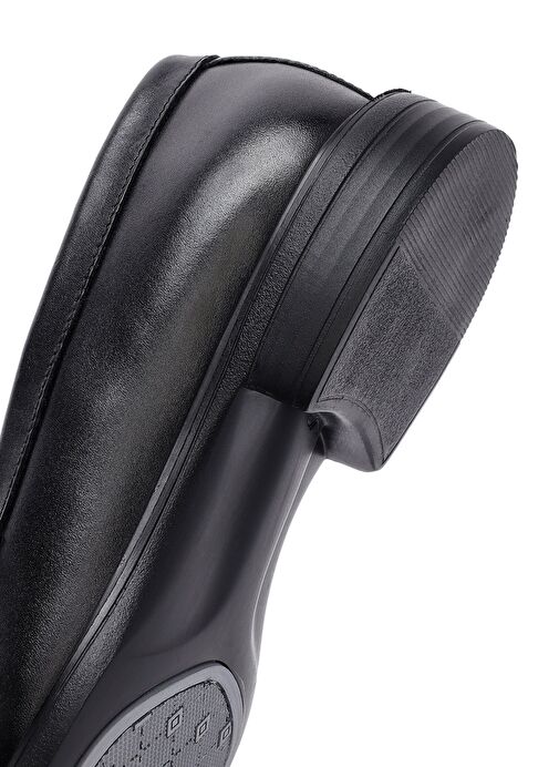 Erkek Siyah Deri Casual Ayakkabı 25SFD724418 - Görsel 9