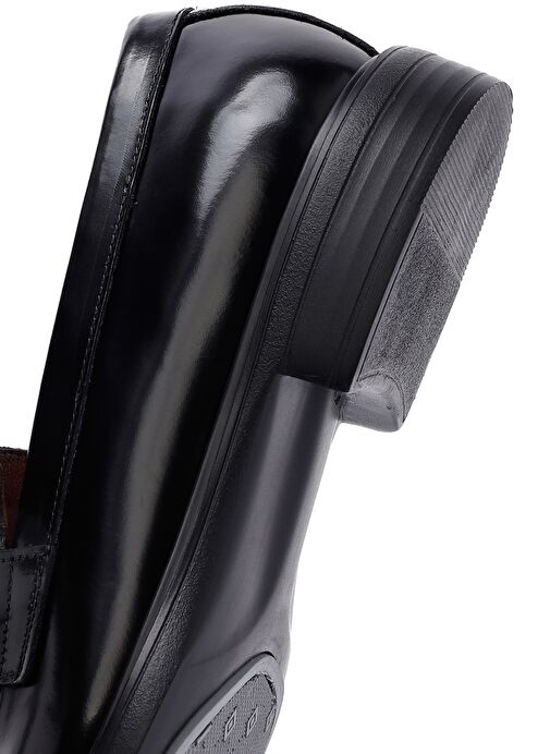 Erkek Siyah Deri Klasik Loafer 25SFD724122 - Görsel 9