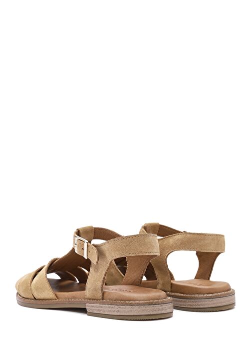 Derimod Derimod Kadın Bej Bilekten Tokalı Süet Deri Sandalet 25SFD201210 Sandalet & Terlik | Boyner Bej - 6. görsel