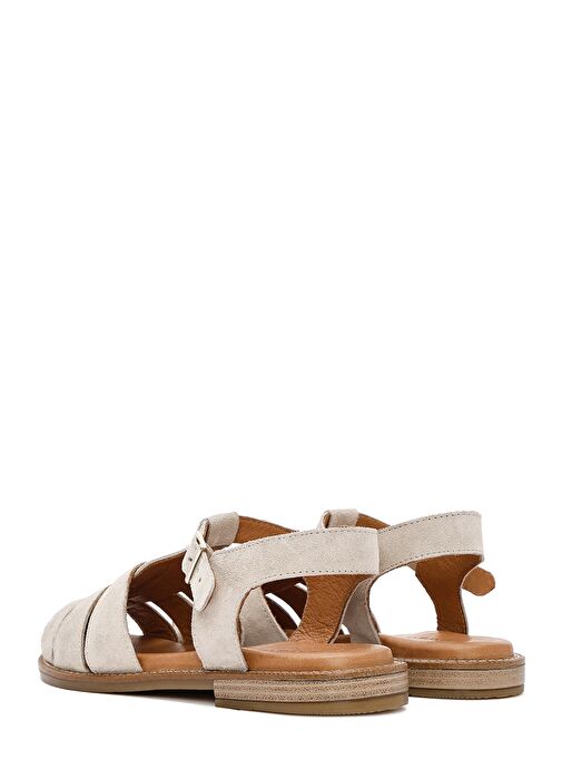 Kadın Vizon Bilekten Tokalı Süet Deri Sandalet 25SFD201210 - Görsel 6