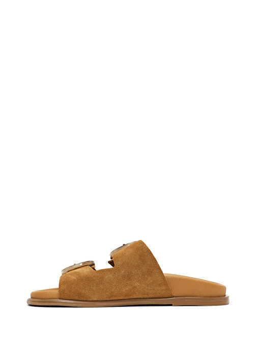 Derimod Taba Kadın Süet Terlik 25SFD200710 - Görsel 3