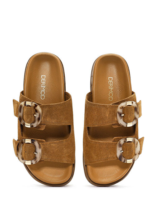 Derimod Taba Kadın Süet Terlik 25SFD200710 - Görsel 8