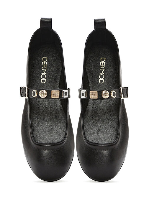 Derimod Siyah Kadın Deri Babet 25SFD201918 - Görsel 7