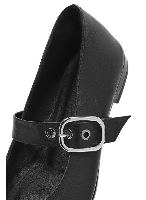 Derimod Siyah Kadın Deri Babet 25SFD202118 - Görsel 9