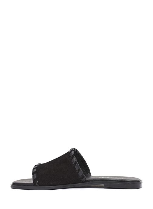 Kadın Siyah Süet Deri Terlik 25SFD152110 - Görsel 3