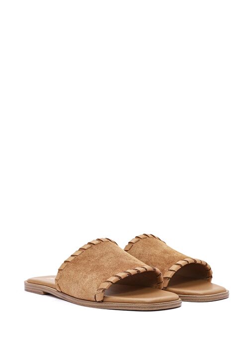 Kadın Taba Süet Deri Terlik 25SFD152110 - Görsel 4