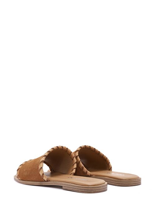 Kadın Taba Süet Deri Terlik 25SFD152110 - Görsel 6