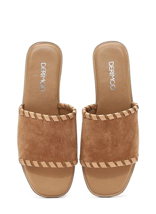 Kadın Taba Süet Deri Terlik 25SFD152110 - Görsel 8