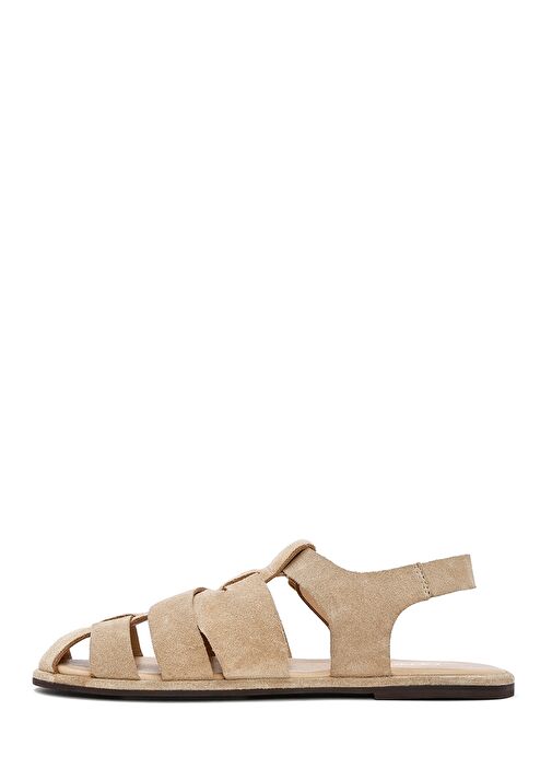 Kadın Vizon Tokalı Süet Deri Sandalet 25SFD152710 - Görsel 3