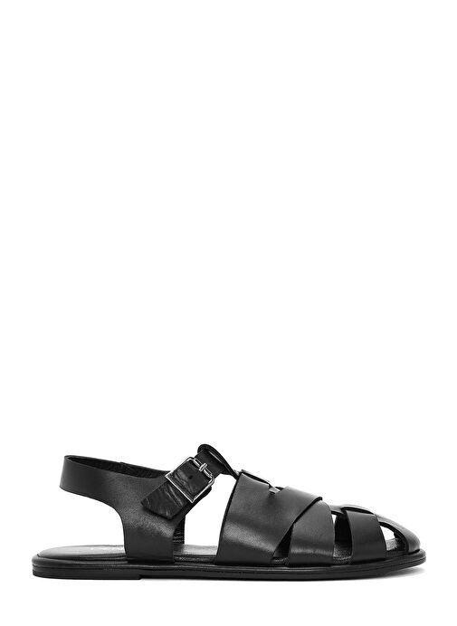 Derimod Derimod Kadın Siyah Tokalı Deri Sandalet 25SFD152718 Sandalet & Terlik | Boyner Siyah - 2. görsel