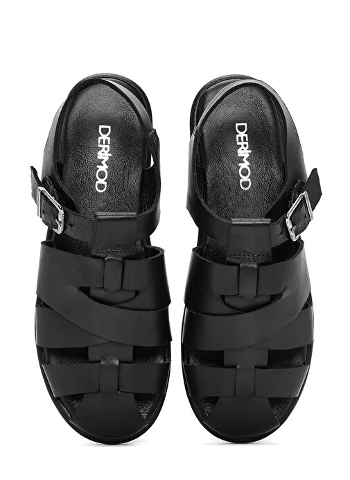 Derimod Derimod Kadın Siyah Tokalı Deri Sandalet 25SFD152718 Sandalet & Terlik | Boyner Siyah - 8. görsel