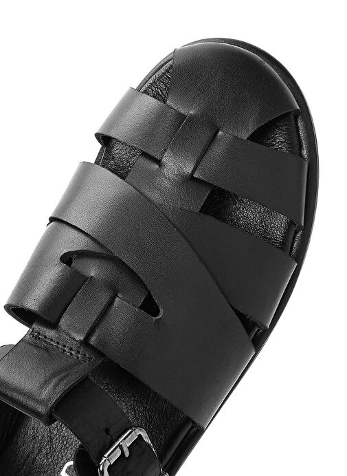 Derimod Derimod Kadın Siyah Tokalı Deri Sandalet 25SFD152718 Sandalet & Terlik | Boyner Siyah - 9. görsel