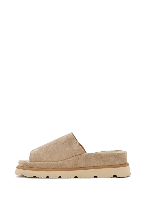 Kadın Bej Süet Deri Terlik 25SFD152310 - Görsel 3