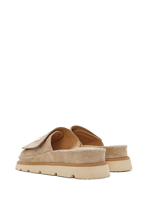 Kadın Bej Süet Deri Terlik 25SFD152310 - Görsel 6