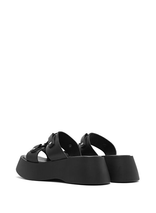 Derimod Derimod Kadın Siyah Kalın Tabanlı Deri Terlik 25SFD152418 Sandalet & Terlik | Boyner Siyah - 7. görsel