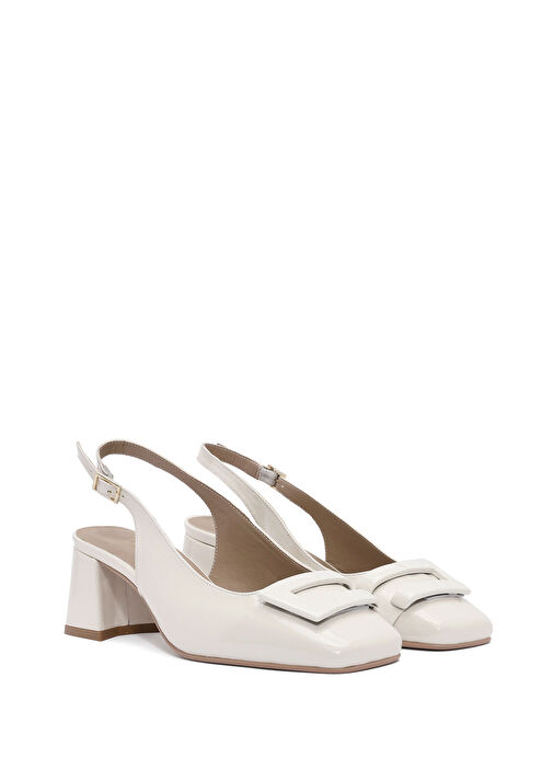 Derimod Siyah Kadın Rugan Topuklu Ayakkabı 25SFD182616 - Görsel 4