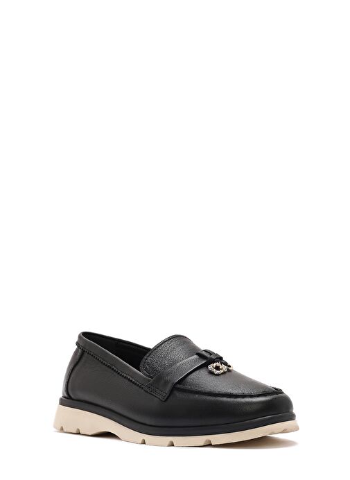 Derimod Derimod Kadın Siyah Deri Comfort Loafer 25SFD153618 | Boyner Siyah - 7. görsel