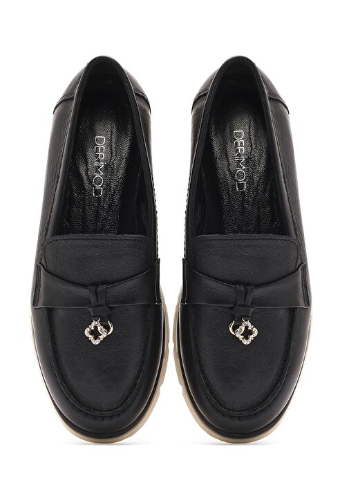 Derimod Derimod Kadın Siyah Deri Comfort Loafer 25SFD153618 | Boyner Siyah - 8. görsel