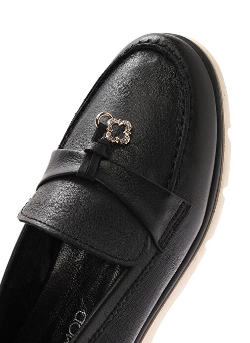 Derimod Derimod Kadın Siyah Deri Comfort Loafer 25SFD153618 | Boyner Siyah - 9. görsel
