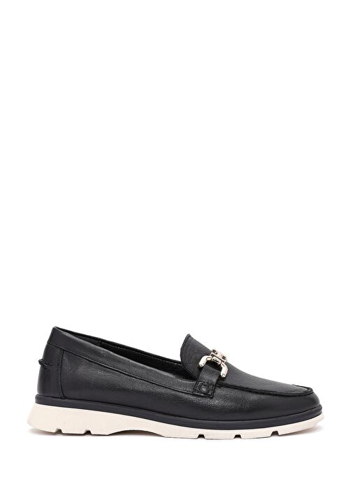 Kadın Siyah Toka Detaylı Comfort Loafer 25SFD153718 - Görsel 2