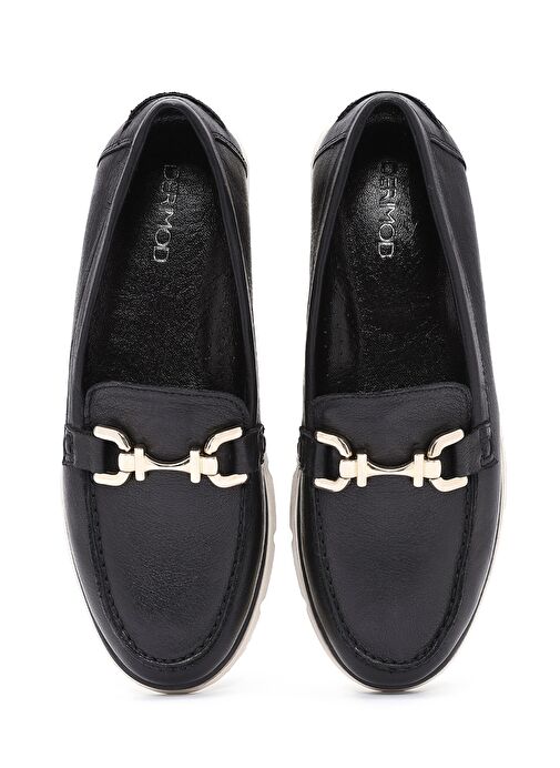 Kadın Siyah Toka Detaylı Comfort Loafer 25SFD153718 - Görsel 7