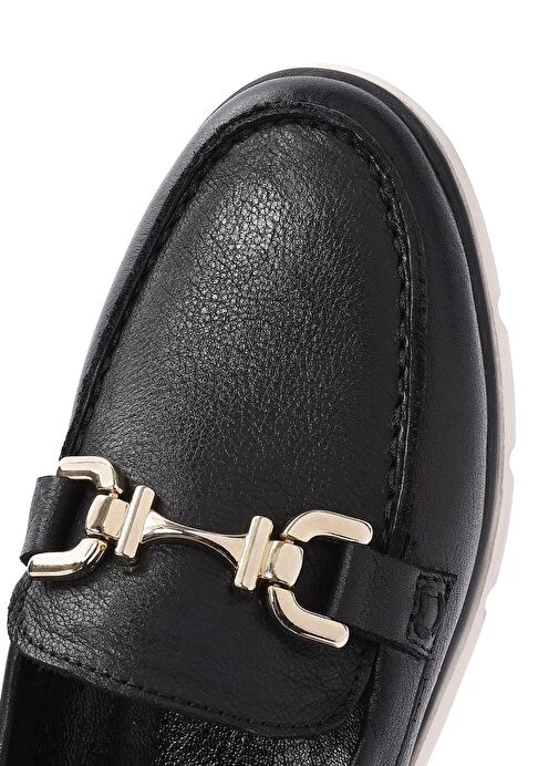 Kadın Siyah Toka Detaylı Comfort Loafer 25SFD153718 - Görsel 8