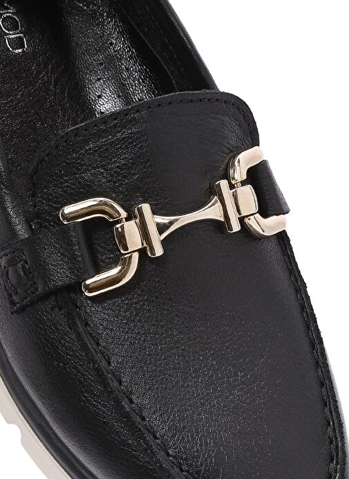 Kadın Siyah Toka Detaylı Comfort Loafer 25SFD153718 - Görsel 9