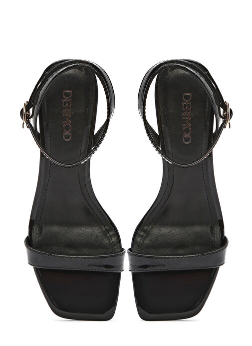 Derimod Derimod Kadın Siyah Bilekten Tokalı Topuklu Sandalet 25SFD444016 Sandalet & Terlik | Boyner Siyah - 9. görsel