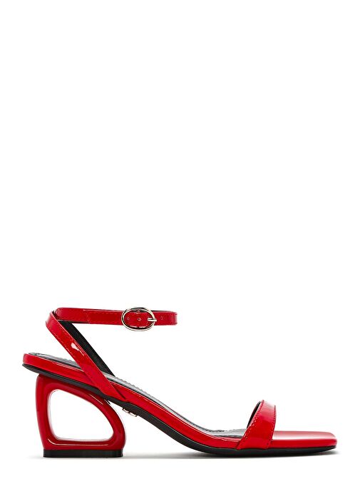 Derimod Derimod Kadın Kırmızı Bilekten Tokalı Topuklu Sandalet 25SFD444016 Sandalet & Terlik | Boyner Kırmızı - 2. görsel