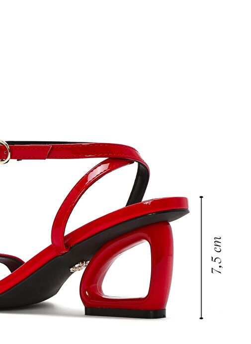 Derimod Derimod Kadın Kırmızı Bilekten Tokalı Topuklu Sandalet 25SFD444016 Sandalet & Terlik | Boyner Kırmızı - 3. görsel