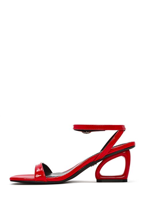 Derimod Derimod Kadın Kırmızı Bilekten Tokalı Topuklu Sandalet 25SFD444016 Sandalet & Terlik | Boyner Kırmızı - 5. görsel