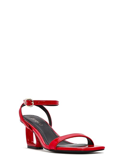 Derimod Derimod Kadın Kırmızı Bilekten Tokalı Topuklu Sandalet 25SFD444016 Sandalet & Terlik | Boyner Kırmızı - 8. görsel