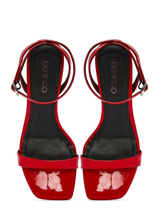 Derimod Derimod Kadın Kırmızı Bilekten Tokalı Topuklu Sandalet 25SFD444016 Sandalet & Terlik | Boyner Kırmızı - 9. görsel