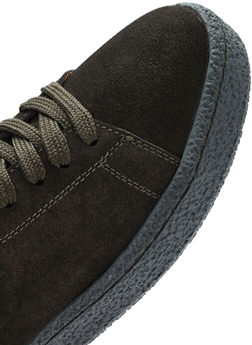 Erkek Haki Bağcıklı Süet Deri Sneaker 25SFD765010 - Görsel 9