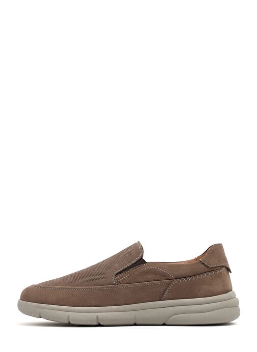 Erkek Bej Nubuk Deri Comfort Loafer 25SFD7651V3 - Görsel 3