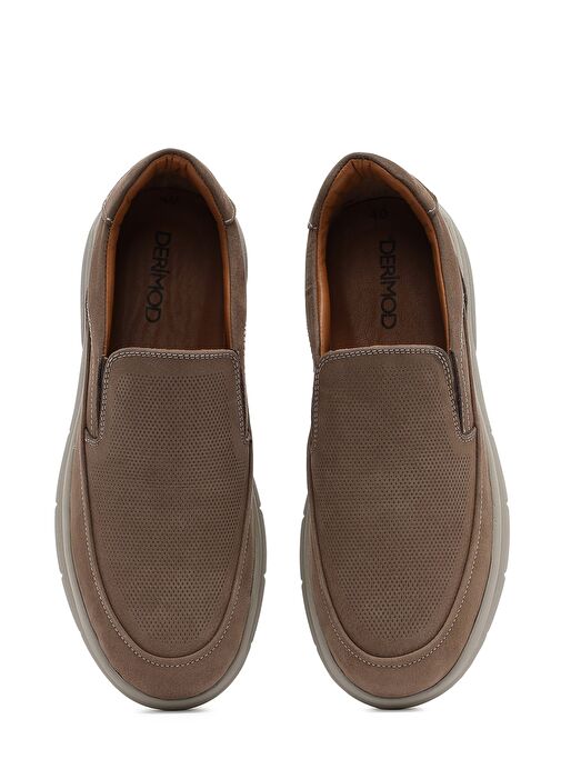 Erkek Bej Nubuk Deri Comfort Loafer 25SFD7651V3 - Görsel 8