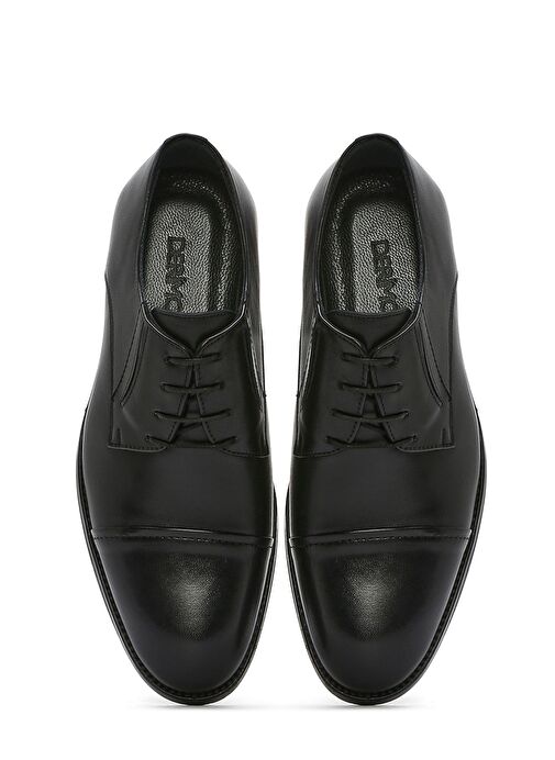 Erkek Siyah Bağcıklı Deri Klasik Ayakkabı 25SFD765218 - Görsel 8