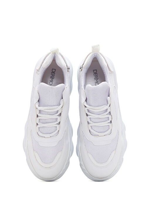 Kadın Beyaz Kalın Tabanlı Sneaker 25SFE210114 - Görsel 7