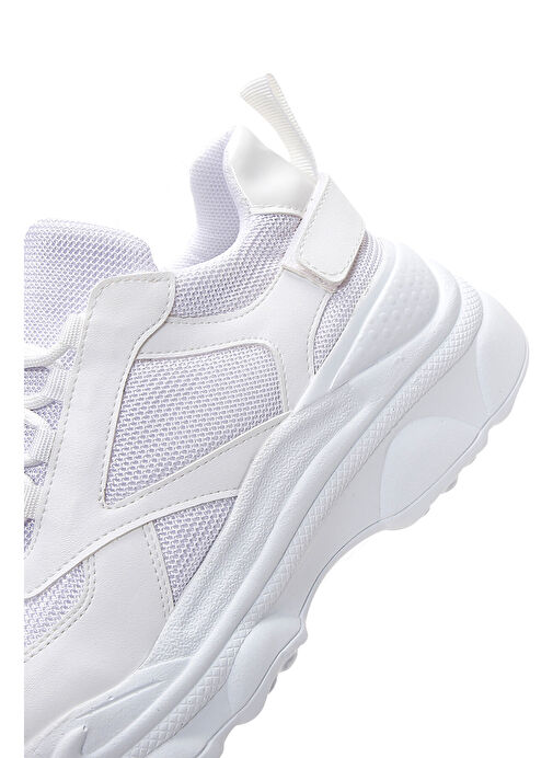Kadın Beyaz Kalın Tabanlı Sneaker 25SFE210114 - Görsel 9