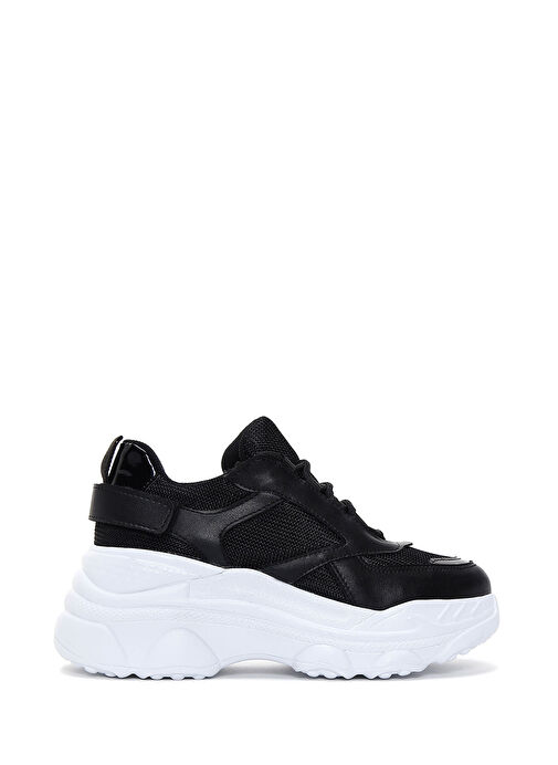Kadın Siyah Kalın Tabanlı Sneaker 25SFE210114 - Görsel 2