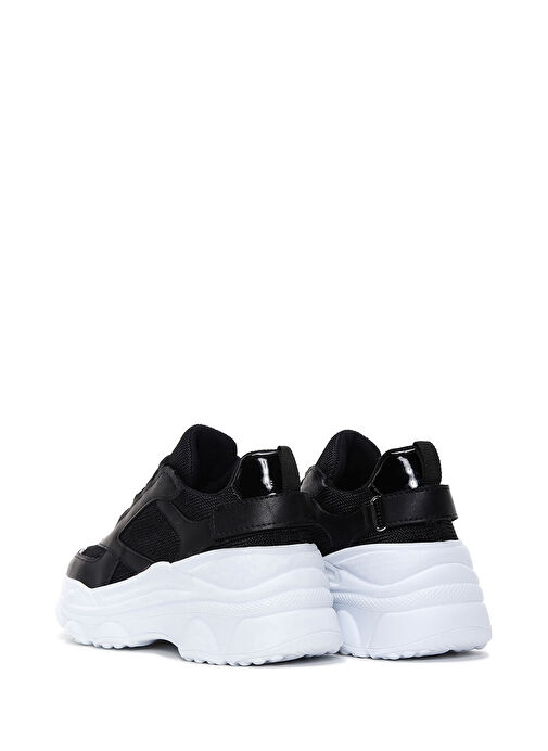 Kadın Siyah Kalın Tabanlı Sneaker 25SFE210114 - Görsel 6