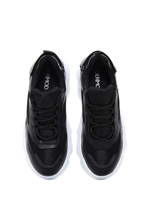 Kadın Siyah Kalın Tabanlı Sneaker 25SFE210114 - Görsel 7