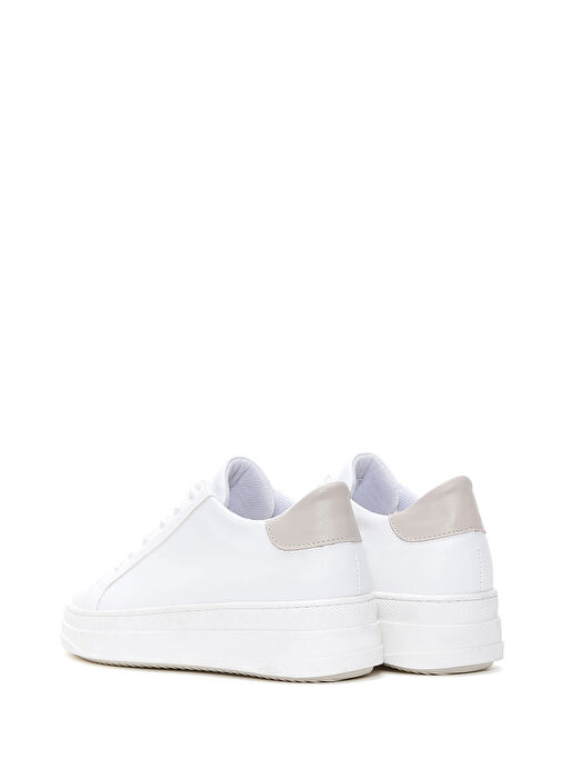 Kadın Beyaz Bağcıklı Sneaker 25SFE210018 - Görsel 6
