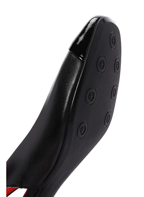 Derimod Derimod Gritti Kadın Siyah Arkası Açık Kısa Kalın Topuklu Deri Ayakkabı 25SFD110118 Topuklu Ayakkabı | Boyner Siyah - 9. görsel