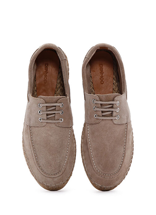 Erkek Bej Süet Deri Espadril 25SFD616210 - Görsel 7